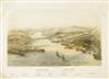 (CRIMEAN WAR.) Group of 3 tinted and hand-colored lithographed views of the battlefields of the war,